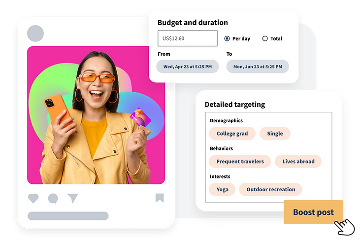 Visual representation of AI powered ad targeting and boosting