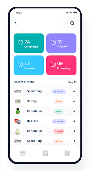 Aveade Seller App interface on a mobile phone